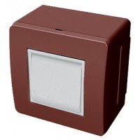 Коробка в зборі з вимикачем, коричневий, 10002B, серія Brava, ДКС