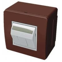 Коробки з 1 розеткою RJ-45, кат. 5е, коричневий, 10665B, серія Brava, ДКС
