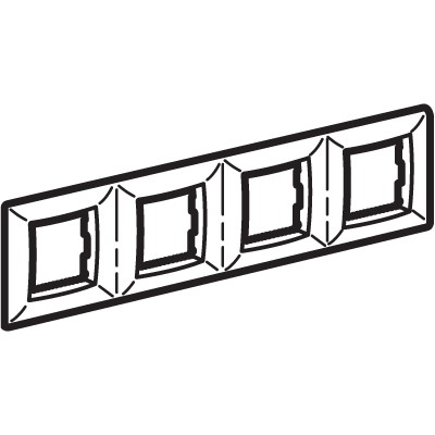 Рамка на 2+2+2+2 модуля (четырехместная), синяя, RAL5012, 75014L, серия Brava, ДКС