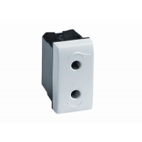 Електрична розетка, 16А, 250V~ без заземлення, без шторок, слонова кістка, 2 мод., 75491S, серія Brava, ДКС