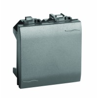Кнопка, 16А, 250V~, чорний, 2 мод., 77022N, серія Brava, ДКС