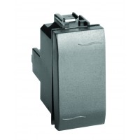 Двополюсний вимикач, 16А, 250V~, чорний, 1 мод., 77131N, серія Brava, ДКС