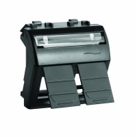 Адаптер для 2 інформаційних роз'ємів Keystone, чорний, 2мод., 77614N, серія Brava, ДКС