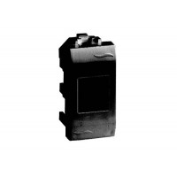 Комп'ютерна розетка RJ-45, категорія 5е, FTP екранована (комплектується 1 гніздом типу Keystone пр-ва 'AMP 110 Connect'), чорний, 1 мод., 77647N, серія Brava, ДКС