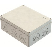 Коробка КМ41271 распаечная для о/п 240х195х90 мм IP44 (RAL7035, кабельные вводы 5 шт)