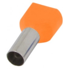 Изолированный наконечник на 2 провода e.terminal.stand.te.2.0.75.orange (TE7508 orange) 2x0,75 кв.мм, оранжевый (упаковка)