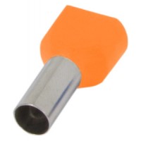 Ізольований наконечник на 2 дроти e.terminal.stand.te.2.4.orange (TE4012 orange) 2x4 кв.мм, помаранчевий (упаковка)