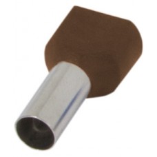 Изолированный наконечник на 2 провода e.terminal.stand.te.2.10.brown (TE10-14 brown) 2x10 кв.мм, коричневый (упаковка)