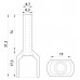 Ізольований наконечник на 2 дроти e.terminal.stand.te.2.16.grey (TE16-14 grey) 2x16 кв.мм, сірий (упаковка)