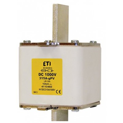 Предохранитель NH-3 gPV 160 A 1000 V DC (L/R=1ms, 10kA), 4110456, ETI