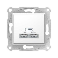 USB розетка 2.1A, колір білий, Sedna, Schneider Electric