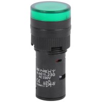 Арматура світлосигнальна e.ad16.230.green Ø16мм 230В АС зелена, E.NEXT