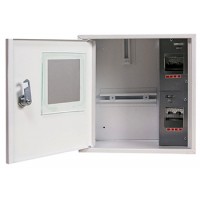 Корпус e.mbox.stand.n.f1.04.z.e металевий, під 1-ф. електронний лічильник, 4 мод., навісний, із замком