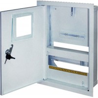 Корпус e.mbox.stand.w.f1.12.z.e металлический, под 1-ф. электронный счетчик, 12 мод., встраиваемый, с замком