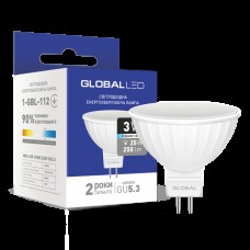 Декоративная лампа LED лампа GLOBAL MR16 3W яркий свет 220V GU5.3 (1-GBL-112) (NEW)
