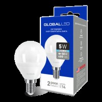 Декоративна лампа LED лампа GLOBAL G45 F 5W яскраве світло 220V E14 AP (1-GBL-144) (NEW)