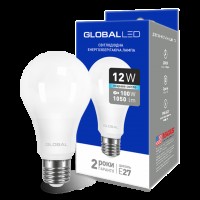 Лампа загального призначення LED лампа GLOBAL A60 12W яскраве світло 220V E27 AL (1-GBL-166) (NEW)