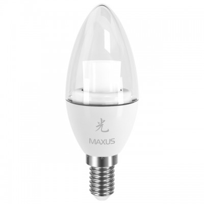 Декоративная лампа LED лампа MAXUS 4W яркий свет C37 Е14 220V (1-LED-330)