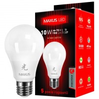 Лампа загального призначення LED лампа MAXUS 10W м'яке світло А60 Е27 220V (1-LED-463-01)