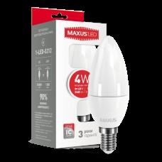 Декоративная лампа LED лампа MAXUS C37 CL-F 4W яркий свет 220V E14 (1-LED-5312) (NEW)