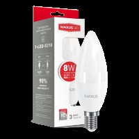 Декоративная лампа LED лампа MAXUS C37 CL-F 8W 4100K 220V E14 (1-LED-5318) (NEW)