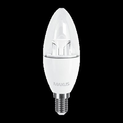 Декоративная лампа LED лампа MAXUS C37 6W яркий свет 220V E14 (1-LED-532) (NEW)