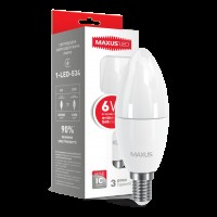 Декоративная лампа LED лампа MAXUS C37 6W яркий свет 220V E14 (1-LED-534) (NEW)