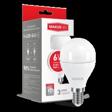 Декоративная лампа LED лампа MAXUS G45 6W мягкий свет 220V E14 (1-LED-543) (NEW)