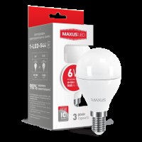 Декоративна лампа LED лампа MAXUS G45 6W яскраве світло 220V E14 (1-LED-544) (NEW)