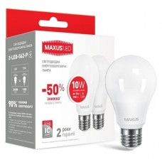 Набор LED ламп MAXUS A60 10W яркий свет 220V E27 (по 2 шт.) (2-LED-562-P) (NEW)