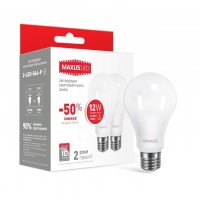 Набір LED ламп MAXUS A65 12W яскраве світло 220V E27 (по 2 шт.) (2-LED-564-P) (NEW)