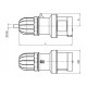 Вилка кабельна IP44 16A 2P+E 230V, ДКС