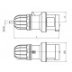 Вилка кабельна IP44 32A 3P+E 400V, ДКС