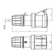Розетка кабельна з безгвинтовими клемами IP44 16A 2P+E 230В, ДКС