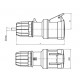 Розетка кабельна IP44 32A 3P+E+N 400V, ДКС