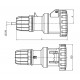 Розетка кабельна IP67 16A 2P+E 230В, ДКС