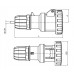 Розетка кабельна IP67 16A 3P+E+N 400V, ДКС