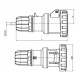 Розетка кабельна IP67 32A 3P+E 400В, ДКС