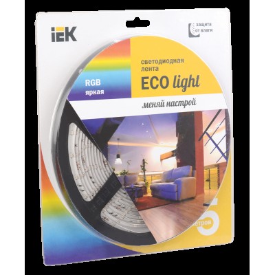 Стрічка LED 5м блістер RGB IP65 12V IEK-eco