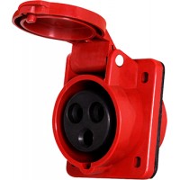 Силова розетка вбудована e.socket.pro.3.16.wall, 3п., 230В, 16А (413)