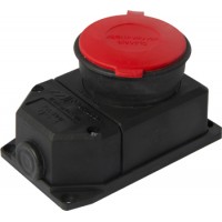 Силова розетка стаціонарна із захисною кришкою каучукова e.socket.rubber.315.25, 4п., 25А, E.NEXT