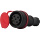 Силова розетка переносна c захисною кришкою каучукова e.socket.rubber.071.32, 4п., 32А, E.NEXT