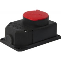 Силовая розетка стационарная с защитной крышкой каучуковая e.socket.rubber.062.16, 4п., 16А, E.NEXT