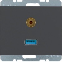 Розетка USB/3.5мм аудіо, антрацит, K.1 3315397006