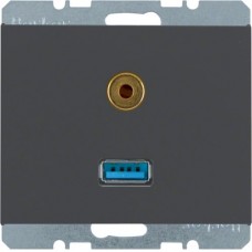 Розетка USB / 3.5мм аудио, антрацит, K.1 3315397006
