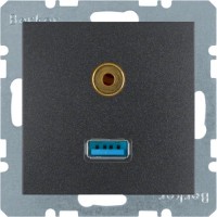 Розетка USB / 3.5мм аудіо, антрацит S.1 3315391606