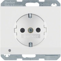 Розетка із з/к із захисту. від дітей з LED-підсвічуванням, пол.білізна, 16А/250В K.1 41097009