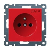 Розетка DATA із центральним з/к Lumina-2, червона