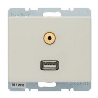Розетка USB/3.5мм аудіо, біла, ARSYS 3315390002
