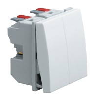 Вимикач 1-тактовий, 1НВ+1НВ Systo білий, 10А/250В WS029